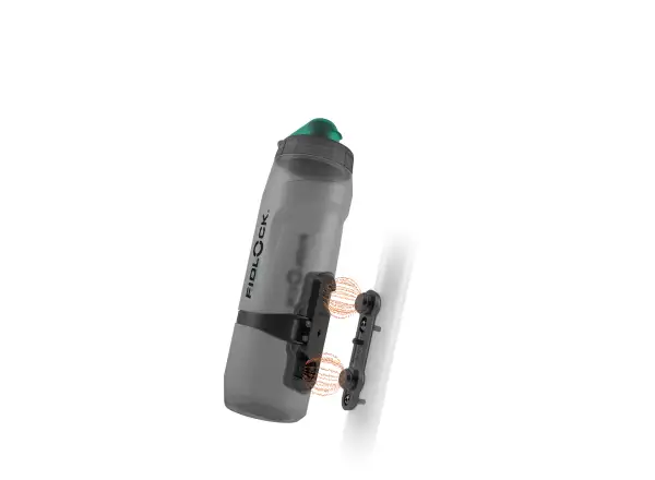 Fidlock Twist Set antibakterielle Flasche Smoke 800 ml + Basis am Rahmen