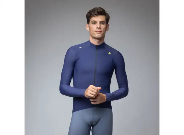 Alé R-EV1 Warm Race Herren gefüttertes Radtrikot Blueish