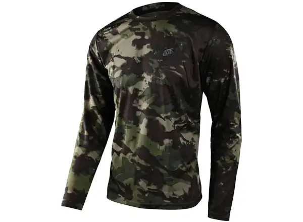 Troy Lee Designs Flowline Herrentrikot Langarm Covert Armee grün