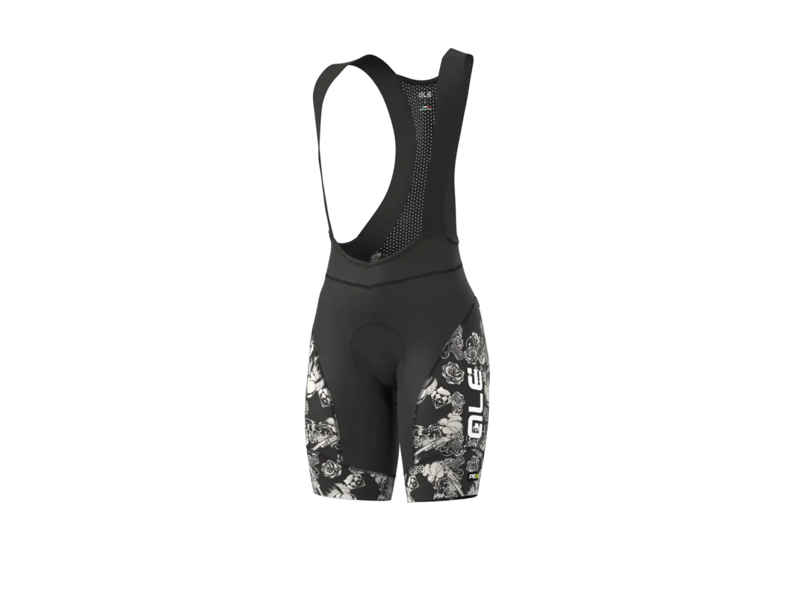 Alé PR-R Las Vegas Damen Radhose mit Latz und Polsterung Schwarz