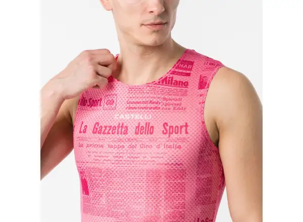 Castelli Giro Gazzetta Dello Sport Herren Unterhemd ohne Ärmel Rosa Giro