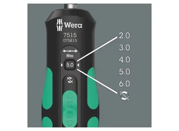 Wera 7515/7 Kraftform Safe-Torque Speed Bicycle 1 2-6 Nm Drehmomentschraubendreher 7 Teile