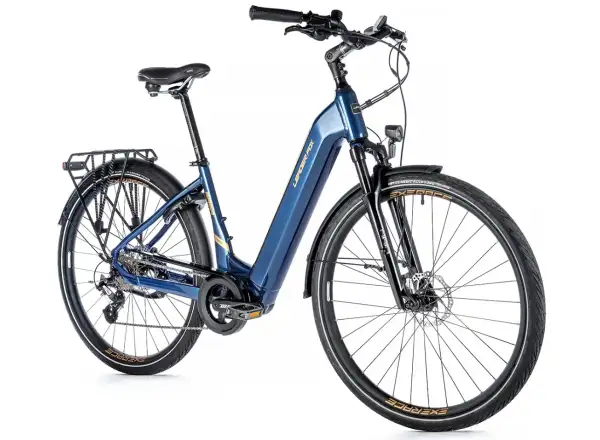 Leader Fox Saga 28 E-Citybike mit tiefem Einstieg Blau