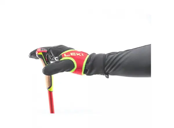 Die Leki PRC 750 Freesize Laufstöcke in leuchtendem Rot/Neongelb/Schwarz