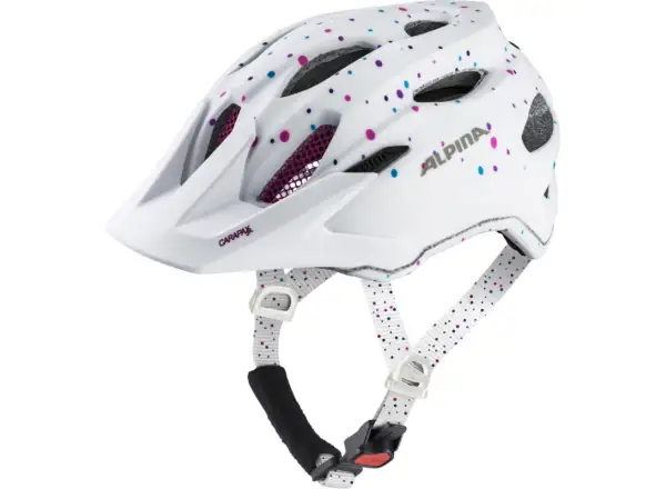 Alpina Carapax Jr. Kinderhelm White Polka Dots