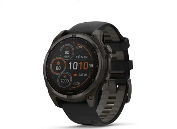 Garmin fenix 8 - 47 mm Solar Sapphire Smartwatch Carbon Gray DLC Titanium Black/Gray