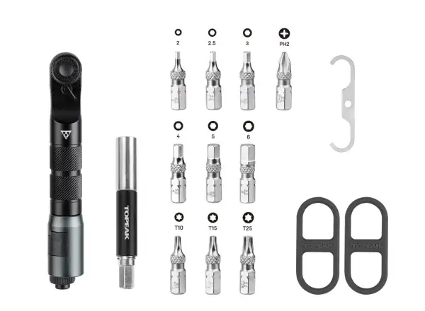 Topeak Ratchet'n Roll EX Werkzeugset mit Ratsche 14 Funktionen Schwarz