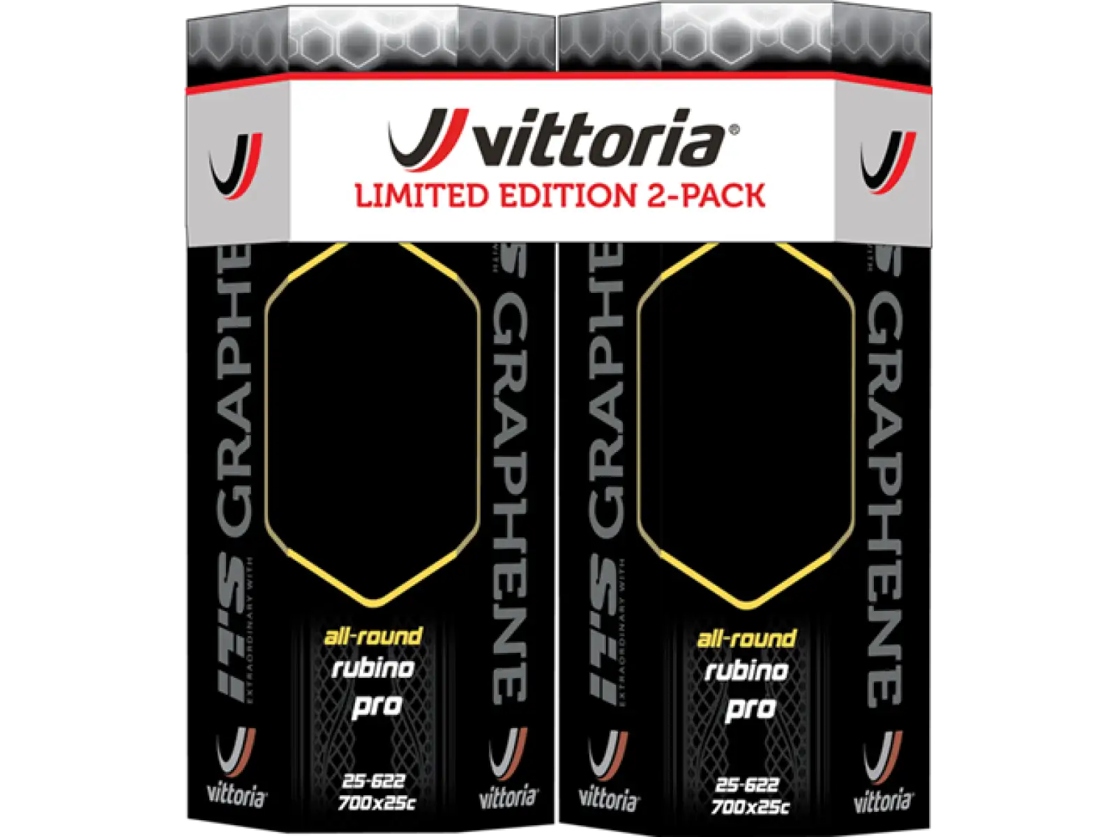 Vittoria Rubino Pro IV G2.0 Twin Pack - 2er-Pack Straßenreifen mit Kevlar + 2 Schläuchen