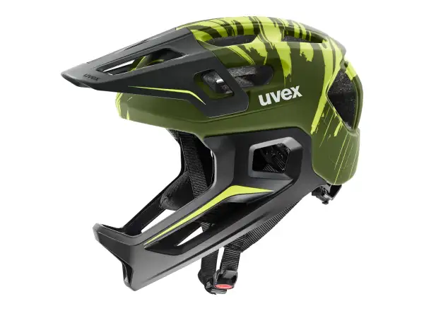Uvex React JR Fullface MTB Helm Dark olive matt