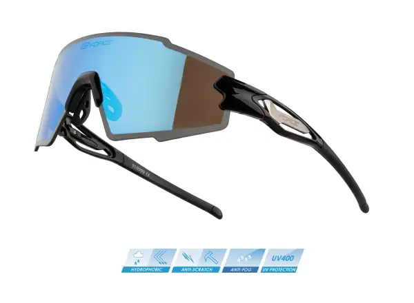 Force Mantra Fahrradbrille schwarz/blau polarisierte Gläser