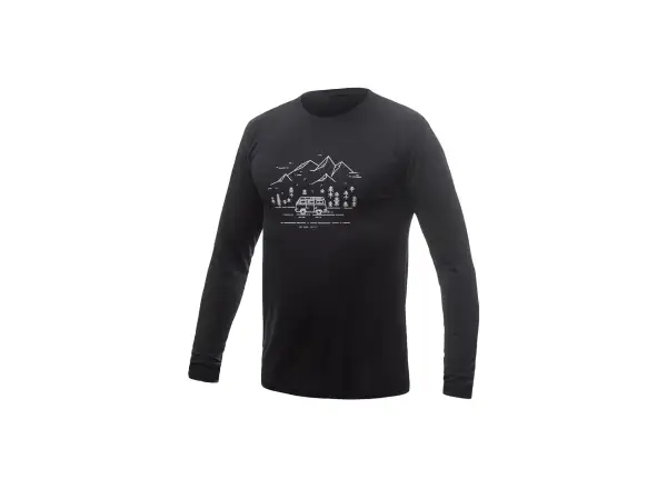 Sensor Merino Active PT Van Life Herren T-Shirt Langarm Schwarz