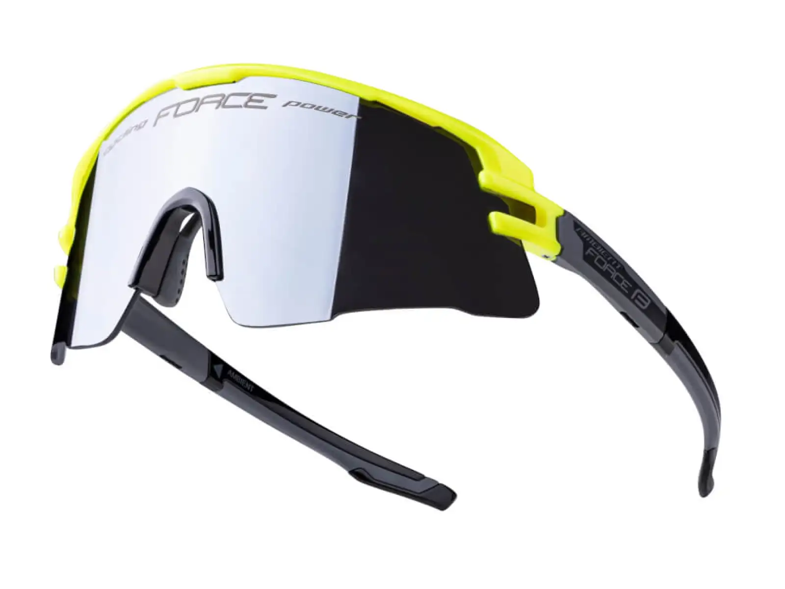 Fahrradbrille Force Ambient fluoreszierend/grau mit verspiegelten Gläsern