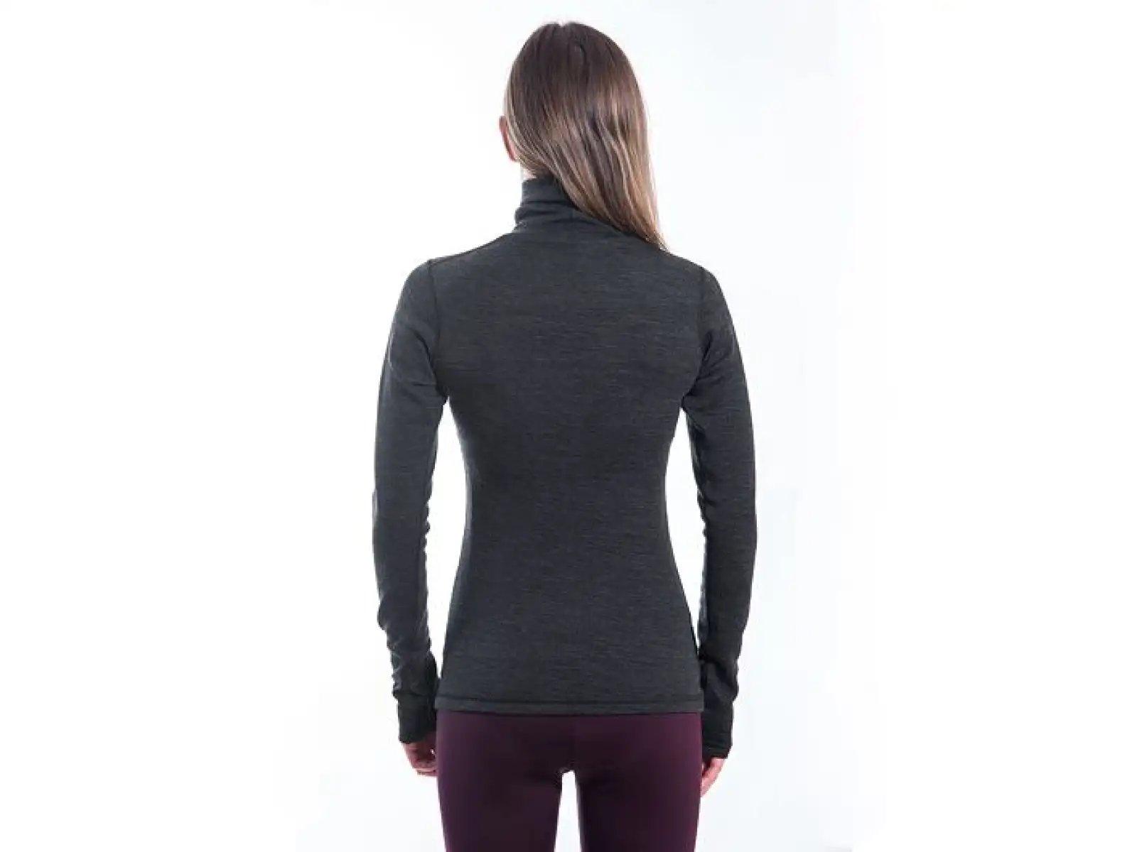 Sensor Merino Bold Roll Neck Damen Langarmshirt Anthracite Gray