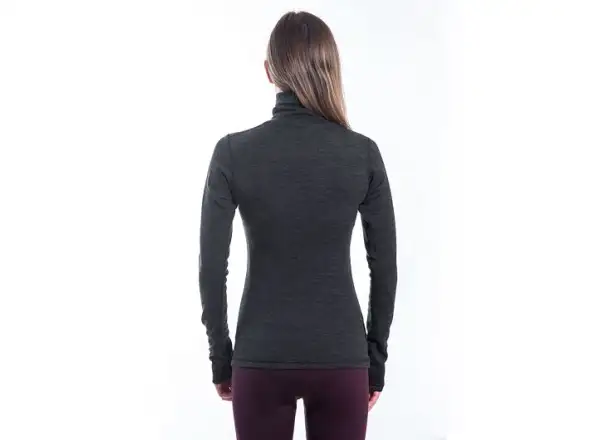 Sensor Merino Bold Roll Neck Damen Langarmshirt Anthracite Gray