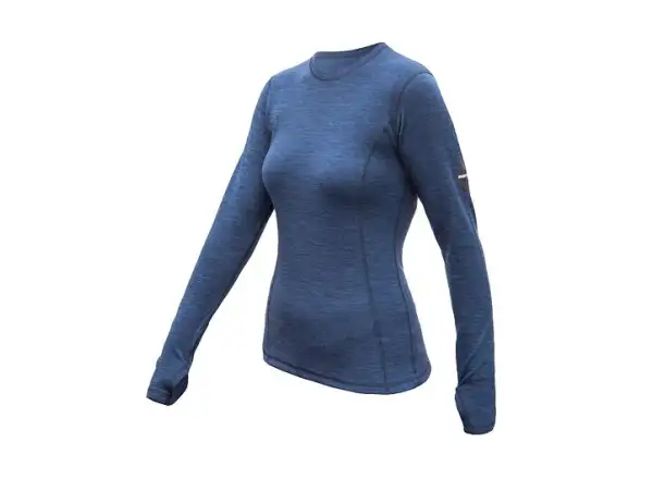 Sensor Merino Bold Damen T-Shirt Langarm Cool Blue