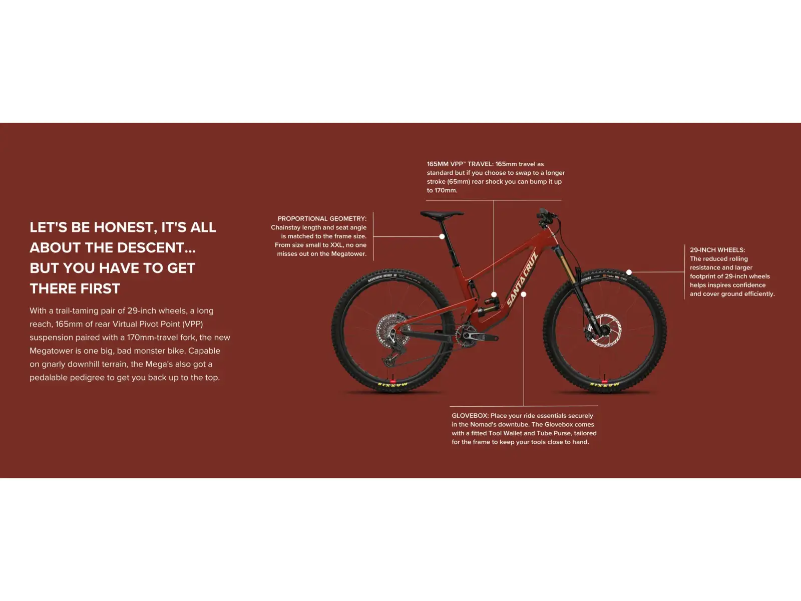 Santa Cruz Megatower 2 CC X0 AXS RSV 29" Mountainbike Gloss Carbon