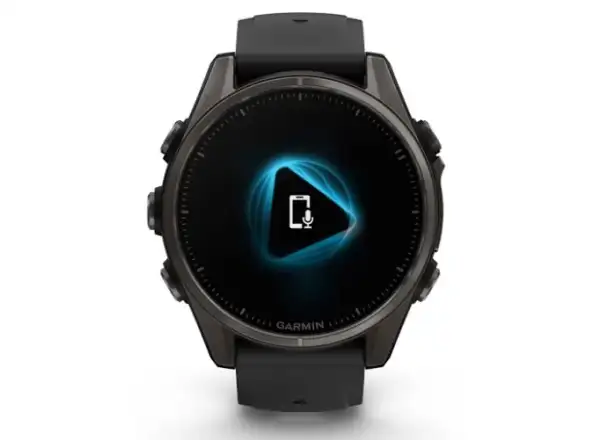 Garmin fenix 8 - 43 mm AMOLED Saphir Smartwatch in Carbon Titanium Schwarz/Steingrau