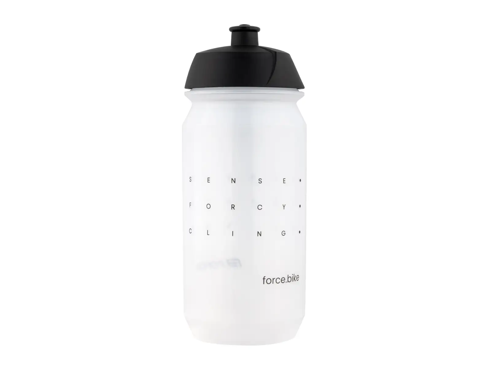 Force Sense Fahrradflasche 500 ml transparent/schwarz
