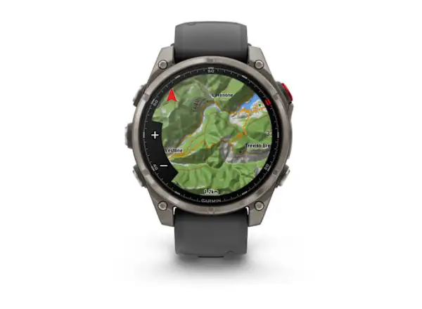 Garmin fenix 8 Pro 47 mm, AMOLED Sapphire, Titanium mit Silikonarmband Graphite/Black