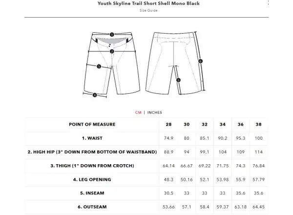 Troy Lee Designs Skyline Trail Short Mono Kinder Shorts Black