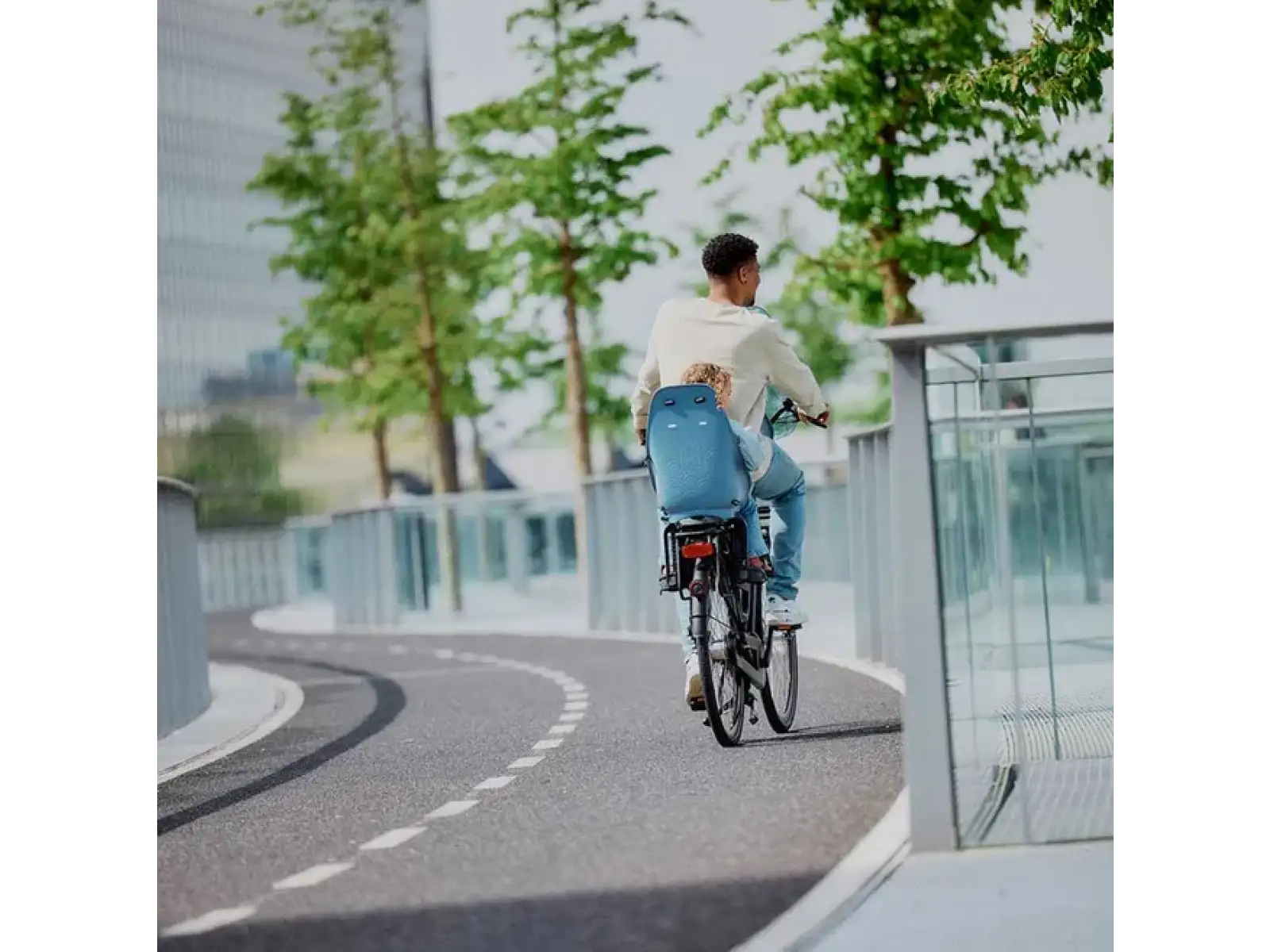 Urban Iki Ta-ke Fahrradsitz für MIK Gepäckträger Fuji Blue/Bincho Black