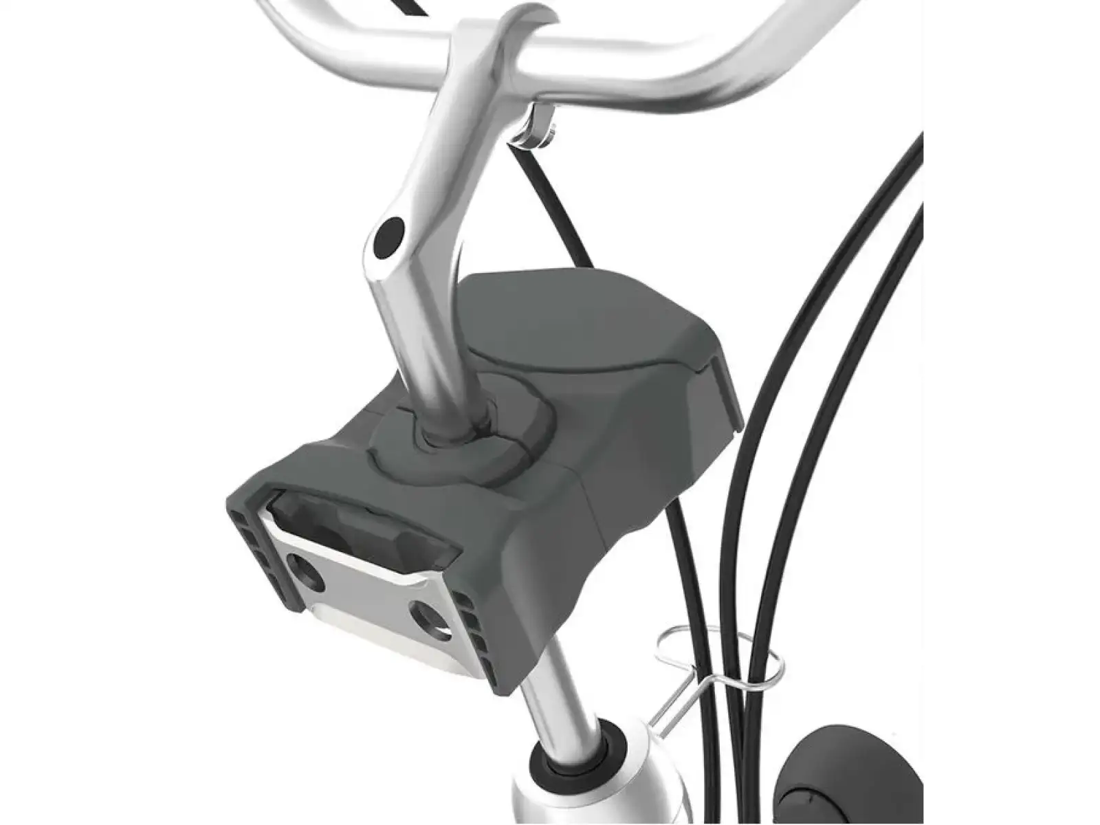 Die Urban Iki Vordersitz für Kinder mit Adapter am Vorbau in Bincho Black.