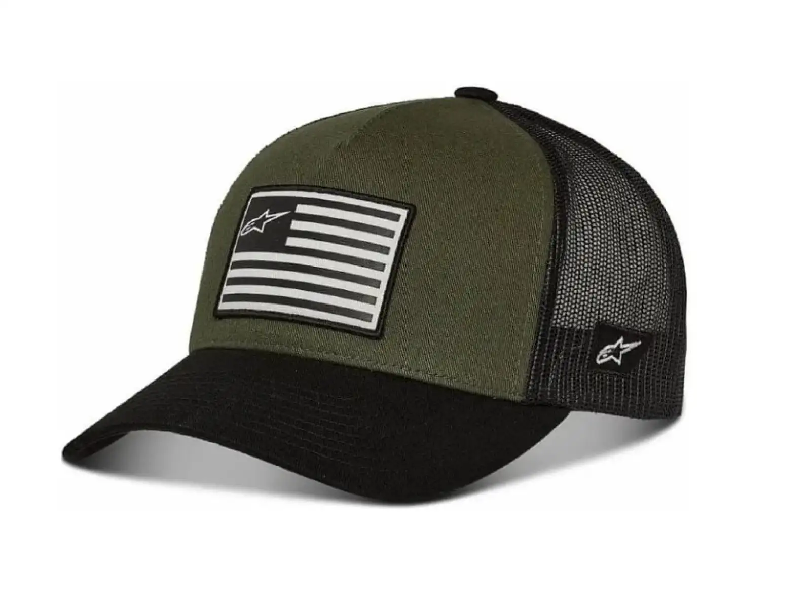 Alpinestars Flag Snapback Cap in Military Black/Green.