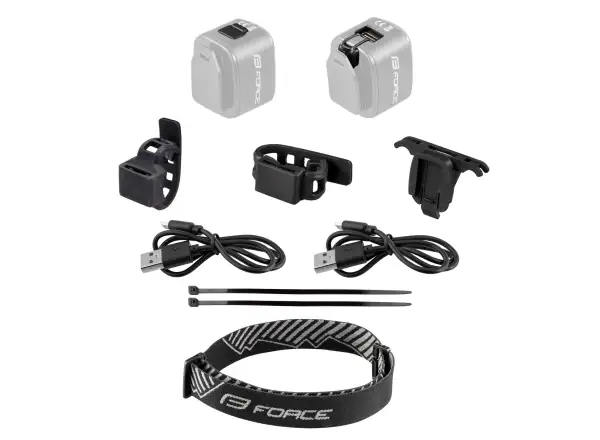 Force Flea Set von Blinklichtern 200 LM vorne und hinten USB schwarz