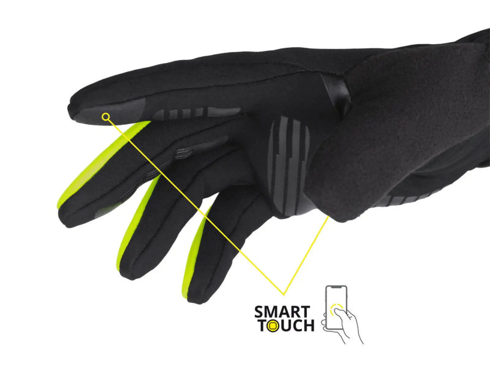 Etape Skin WS Winterhandschuhe schwarz/gelb fluo