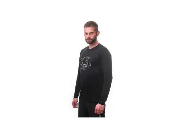 Sensor Merino Active PT Van Life Herren T-Shirt Langarm Schwarz