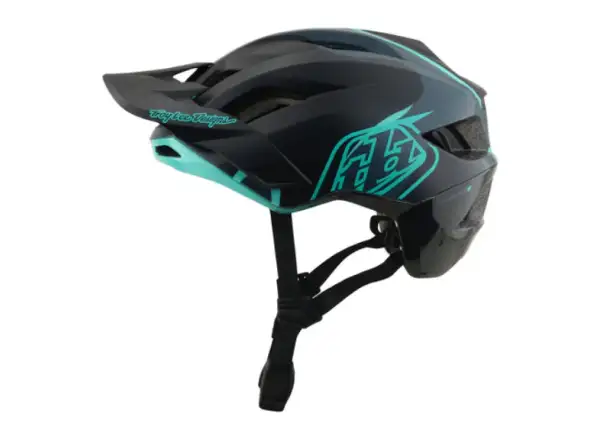 Troy Lee Designs Flowline SE MIPS Helm Badge Carbon/Real Teal