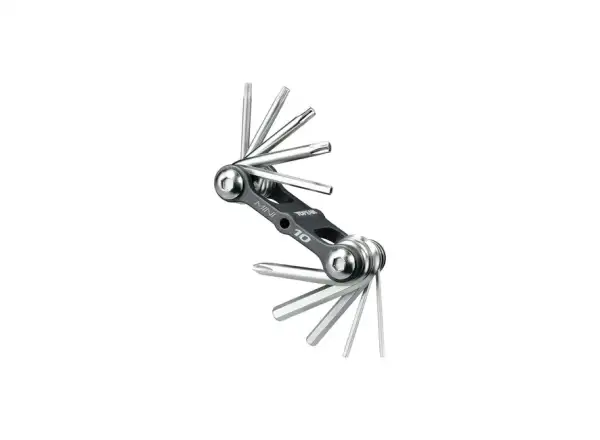 Topeak Mini 10 Multitool mit 10 Funktionen und schwarzer Hülle.