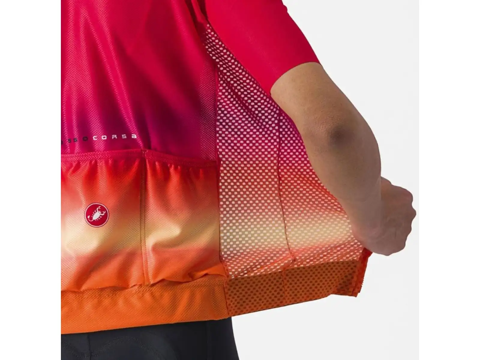 Castelli Climbers 4.0 Damen Radtrikot mit kurzen Ärmeln Hibiskus.