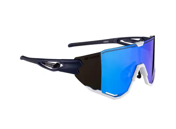 Force Creed Brille in Blau/Weiß/Blau mit Revo-Gläsern.