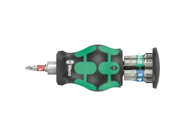 Wera Bicycle Set 11 Kraftform Stubby Bithalter-Schraubendreher mit Magazin 8-teilig