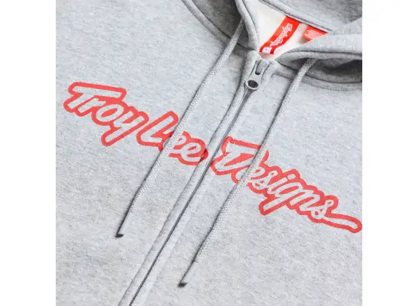 Troy Lee Designs Signature Herren-Kapuzenjacke mit Reißverschluss Gray heather/Red