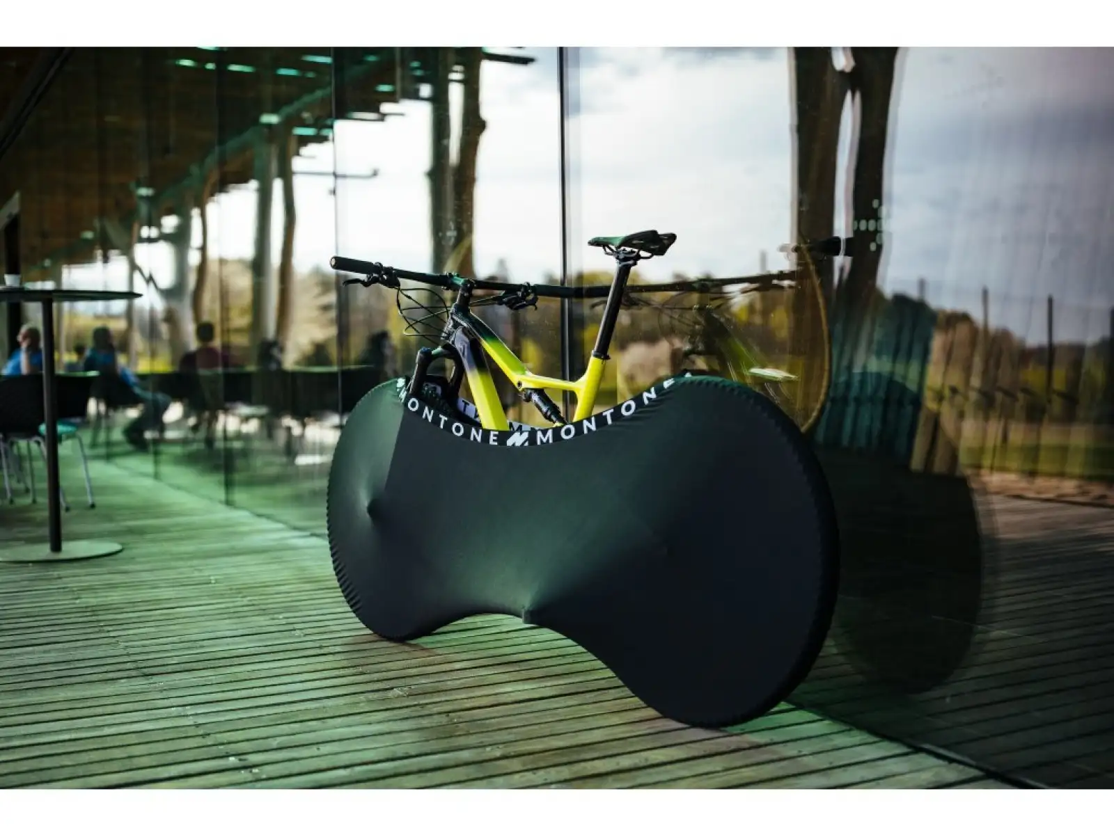 Montone Fahrrad mKayak 2.0 Fahrradabdeckung für den Innenbereich Schwarz/Weiß