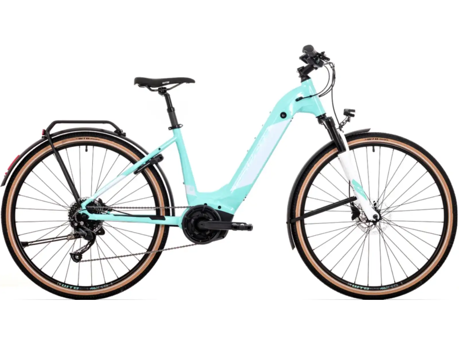 Rock Machine Crossride INT e400 B Lady Touring E-Bike Gloss Mint / White