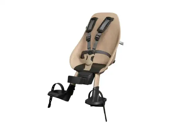 Urban Iki BIO Kindersitz vorne mit Vorbauadapter Oishi Beige/Bincho Black.