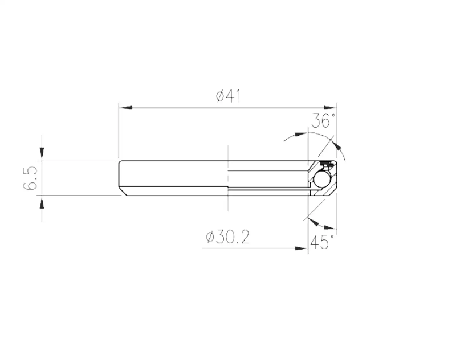 FSA TH-873E (MR122) 1-1/8" ACB bearing 36x45 degrees