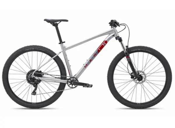 Marin Bobcat Trail 4 29" Mountainbike in Silber/Rot/Grau.