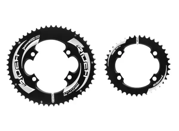 Ridea Full Powering Rennrad-Kettenblätter 53/39 Zähne Schwarz/Weiß