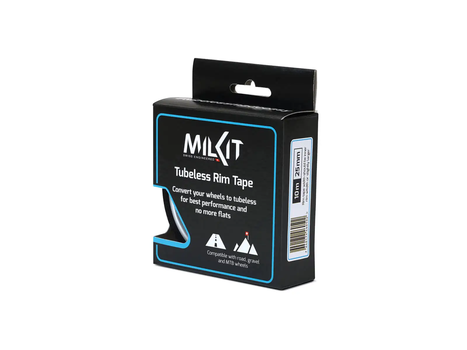 milKit tubeless Felgenband 10 m x 25 mm schwarz