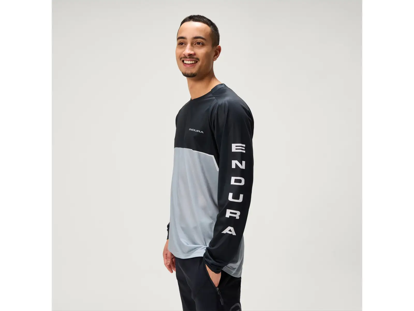 Endura Core Printed L/S Tee Herrentrikot Langarm Black