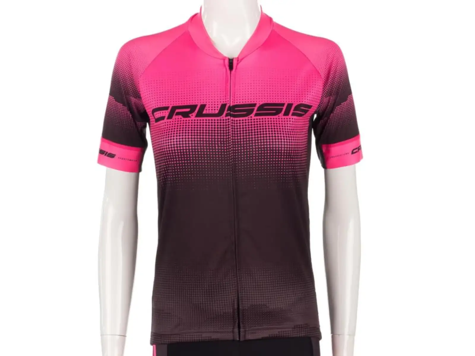 Crussis Damen Kurzarmtrikot schwarz/rosa