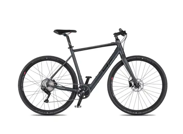 4Ever Engrave Gravel leichtes E-Bike Flat Titan/Metal Silver
