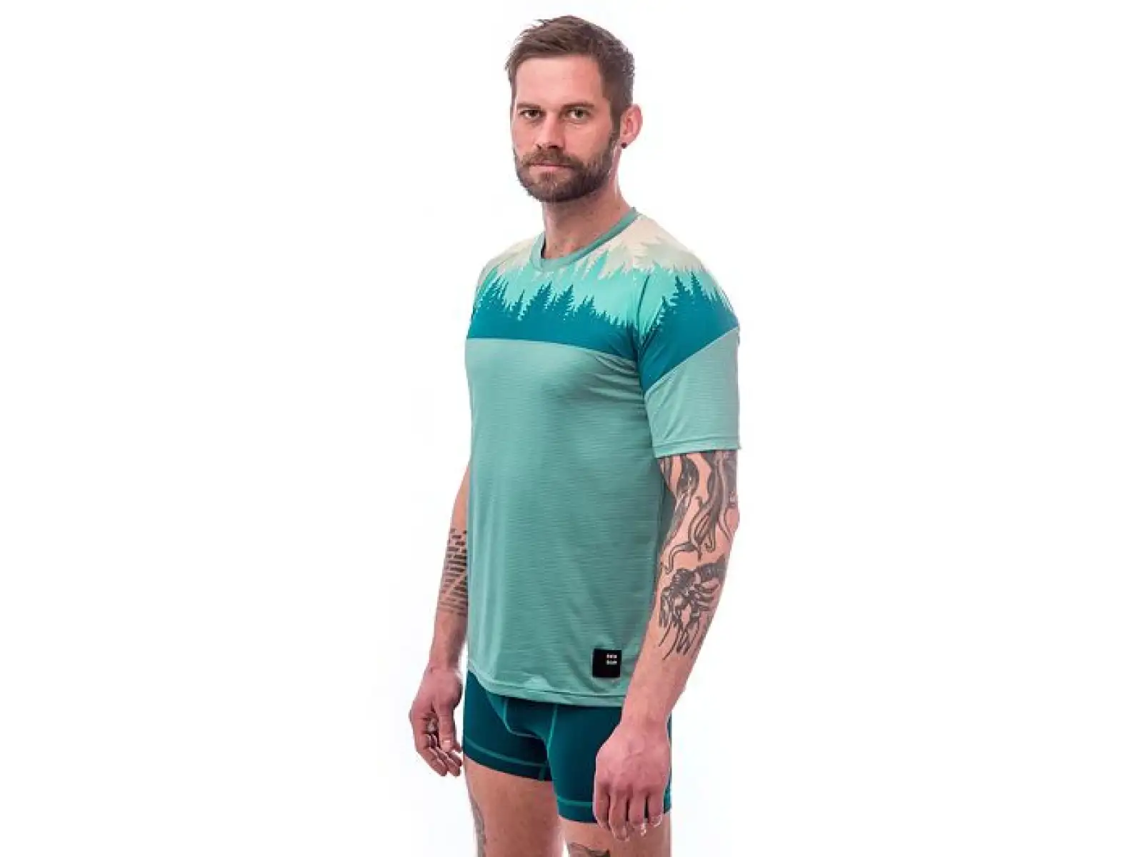 Sensor Coolmax Impress Herren T-Shirt Kurzarm Mint/Trees