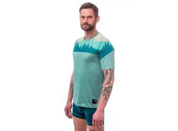 Sensor Coolmax Impress Herren T-Shirt Kurzarm Mint/Trees