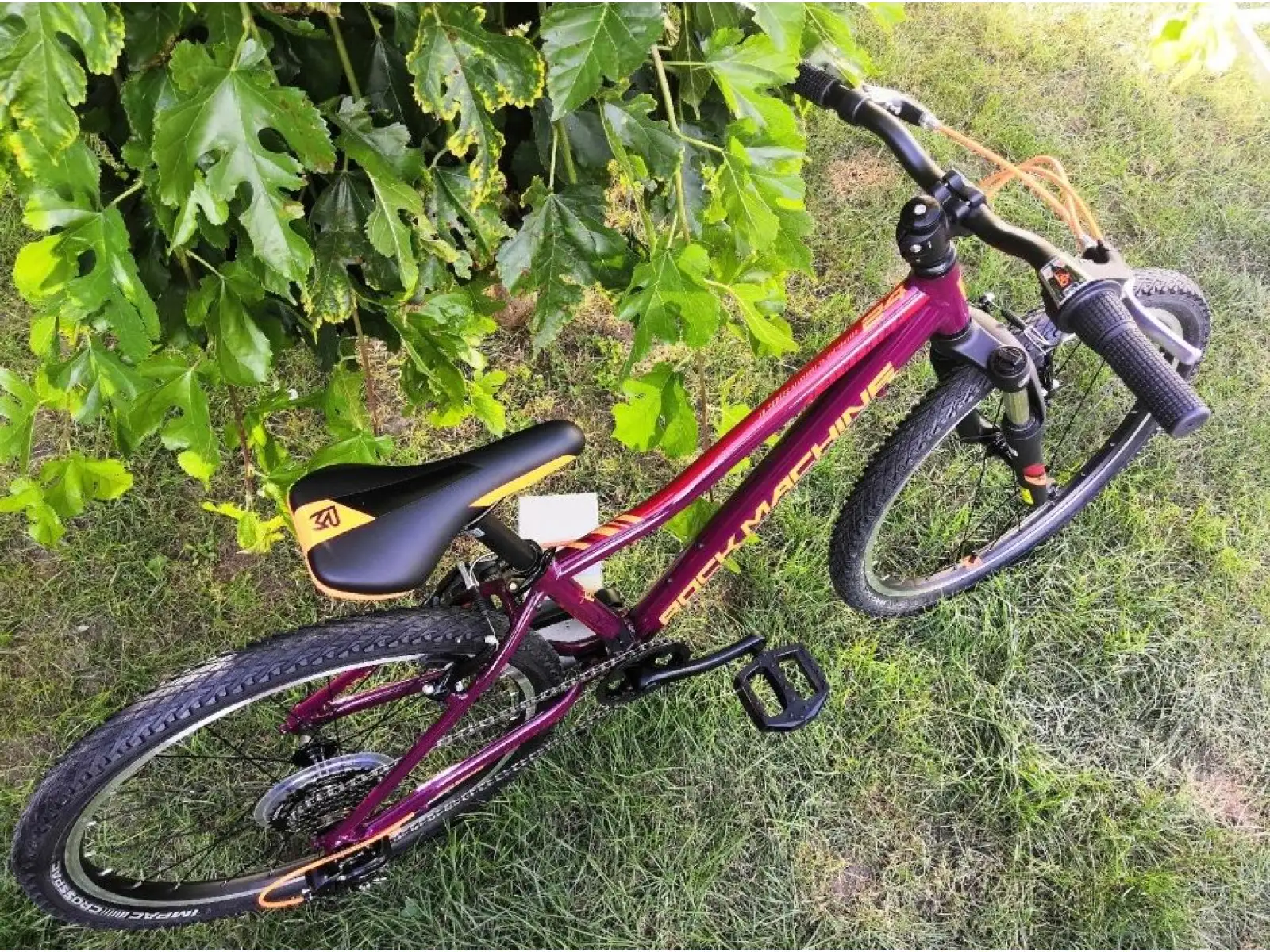 Rock Machine Catherine 24 VB Mountainbike in Gloss Crimson/Orange/Crimson.