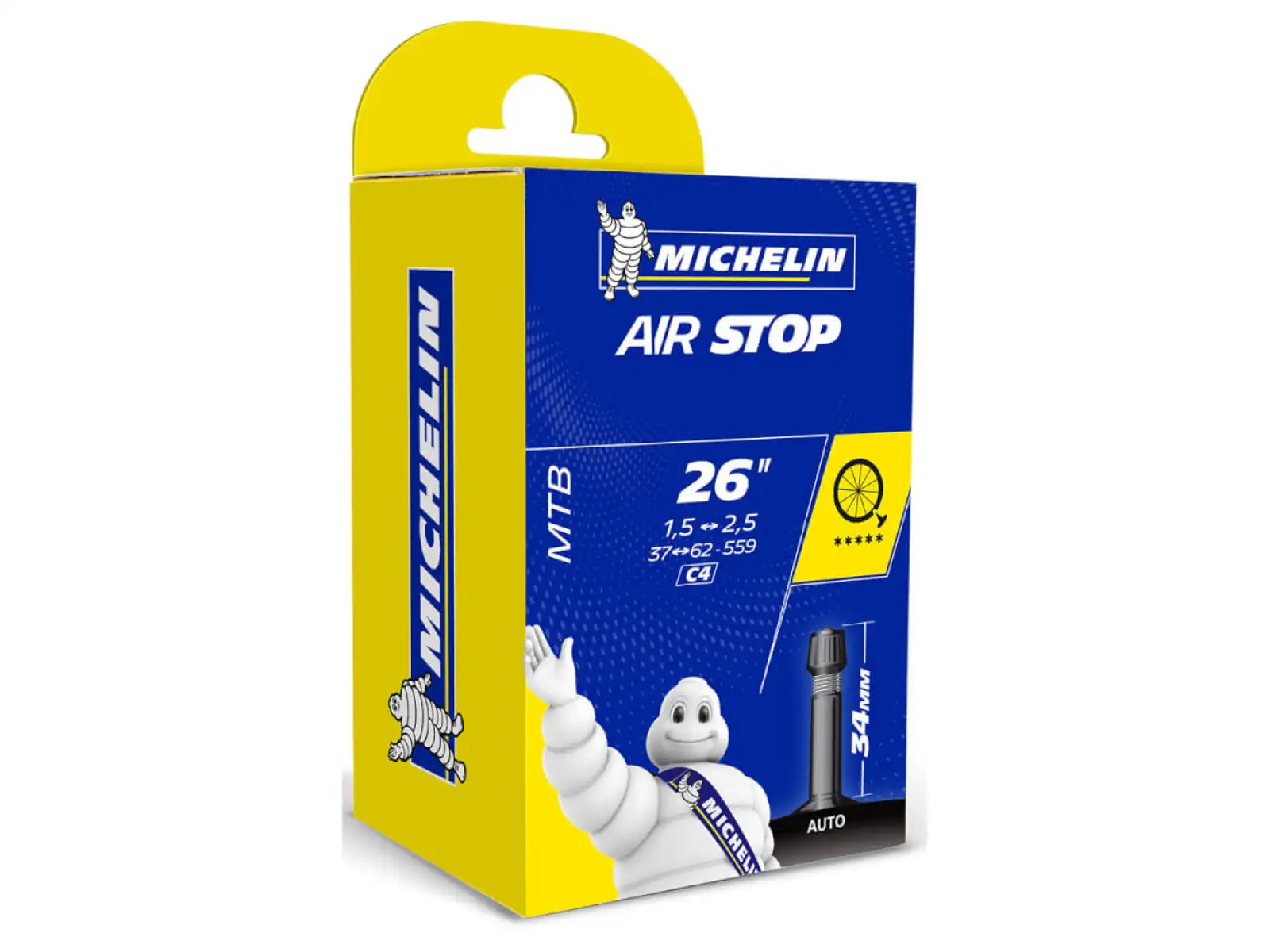 Michelin Air Stop 26x1,85-2,40" MTB Schlauch mit französischem Ventil 48 mm Gal.